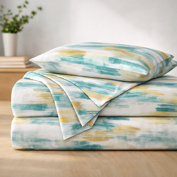 Athena Home Queen Size Cotton Bedsheet with 2 Pillow Covers (90 x 100 Inches)