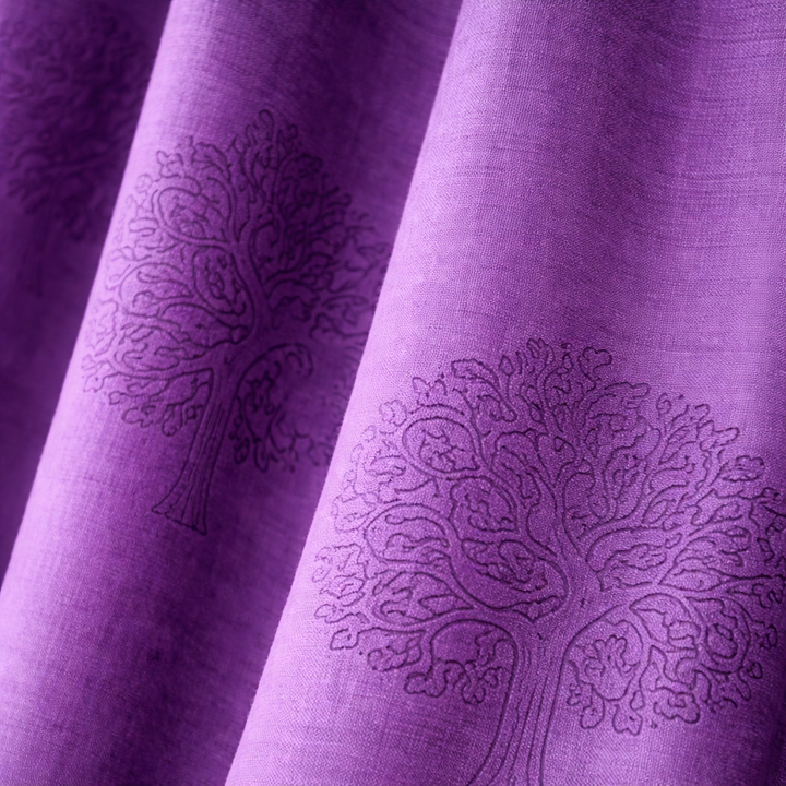 Purple Window Curtains Set of 2 – Eyelet Door Curtains | Premium Polyester Fabric | Room Darkening & Elegant Printed Curtains | Living Room & Bedroom Drapes