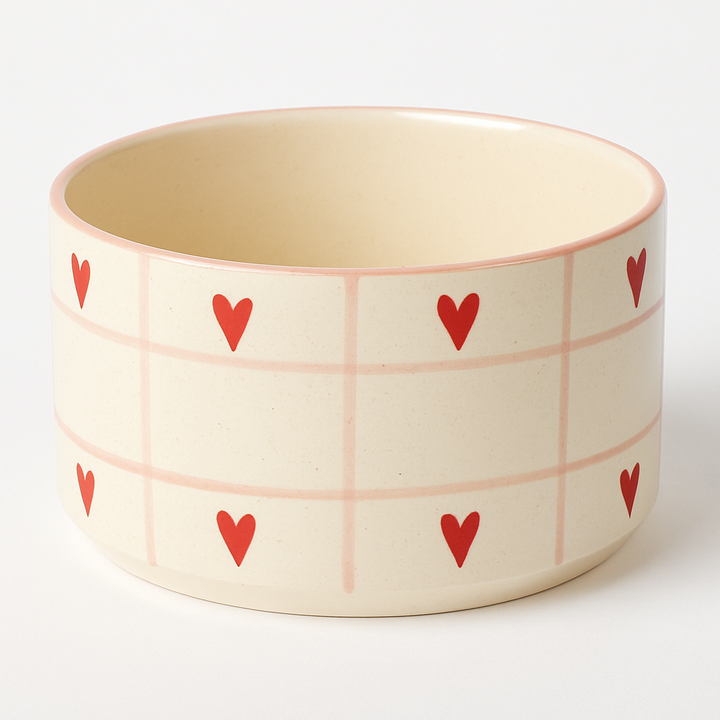 Handcrafted Heart Design Ceramic Salad Bowl | Large Multipurpose Serving Bowl