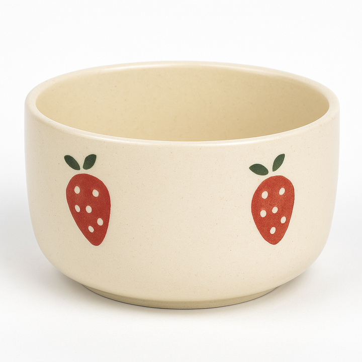 Handcrafted Strawberry Design Ceramic Salad Bowl | Multipurpose Serving Bowl for Home