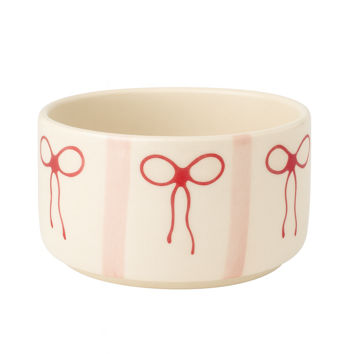 Handcrafted Bow Design Ceramic Bowl | Cute Multipurpose Snack & Dessert Bowl | Set of 1