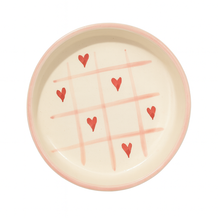 Ceramic Heart Cross Plate – Handcrafted Snack & Dessert Plate