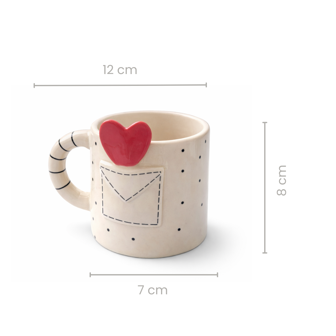 Pocket Heart Coffee Mugs | Set of 2