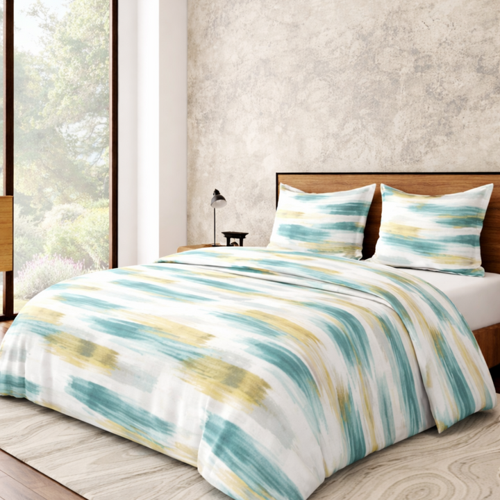 Athena Home Queen Size Cotton Bedsheet with 2 Pillow Covers (90 x 100 Inches)