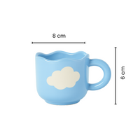 Handcrafted Cloud Design Ceramic Cup & Saucer Set