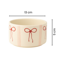 Handcrafted Bow Design Ceramic Bowl | Cute Multipurpose Snack & Dessert Bowl | Set of 1