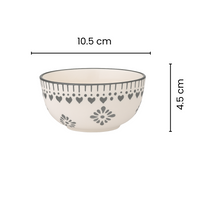 Grey Heart Ceramic Dinnerware Set | Handcrafted Dinner Plate with 2 Matching Bowls | Minimalist Premium Tableware