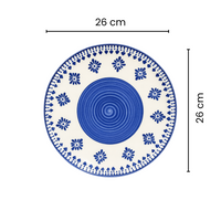 Athena Home Ceramic Blue Floral Plate – Set of 1 Dinner Plate