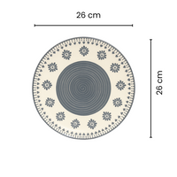 Athena Home Ceramic Handcrafted Ceramic Dinner Plate – Grey Floral Pattern Dinner Plate