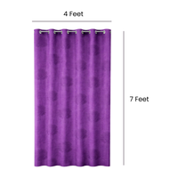 Purple Window Curtains Set of 2 – Eyelet Door Curtains | Premium Polyester Fabric | Room Darkening & Elegant Printed Curtains | Living Room & Bedroom Drapes