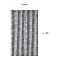 Grey Printed Curtains Set of 2 – Eyelet Window Curtains | Premium Polyester Fabric | Room Darkening & Elegant Floral Drapes | Living Room & Bedroom Curtains