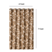 Brown Printed Curtains Set of 2 – Eyelet Window Curtains | Premium Polyester Fabric | Room Darkening & Elegant Floral Drapes | Living Room & Bedroom Curtains