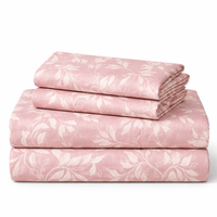 Blush Pink Floral Queen Size Bedsheet with 2 Pillow Covers | Soft Cotton Double Bed Sheet (90 x 100 Inches)