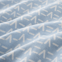 Sky Blue Geometric Queen Size Bedsheet with 2 Pillow Covers | Soft Cotton Double Bed Sheet