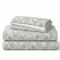 Sage Green Paisley Queen Size Bedsheet with 2 Pillow Covers | Soft Cotton Double Bed Sheet
