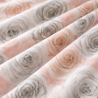 Peach & Grey Floral Queen Size Bedsheet with 2 Pillow Covers | Soft Cotton Double Bed Sheet