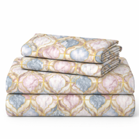 Pastel Geometric Bedsheet with 2 Pillow Covers – Queen Size (90 x 100 Inches) | Soft Cotton Bedsheet