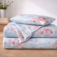 Blue Floral Bedsheet with 2 Pillow Covers – Queen Size (90 x 100 Inches) | Soft Cotton Bedsheet
