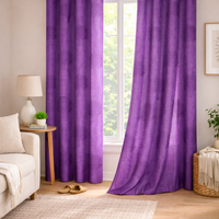 Purple Window Curtains Set of 2 – Eyelet Door Curtains | Premium Polyester Fabric | Room Darkening & Elegant Printed Curtains | Living Room & Bedroom Drapes