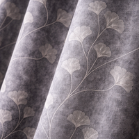 Grey Printed Curtains Set of 2 – Eyelet Window Curtains | Premium Polyester Fabric | Room Darkening & Elegant Floral Drapes | Living Room & Bedroom Curtains
