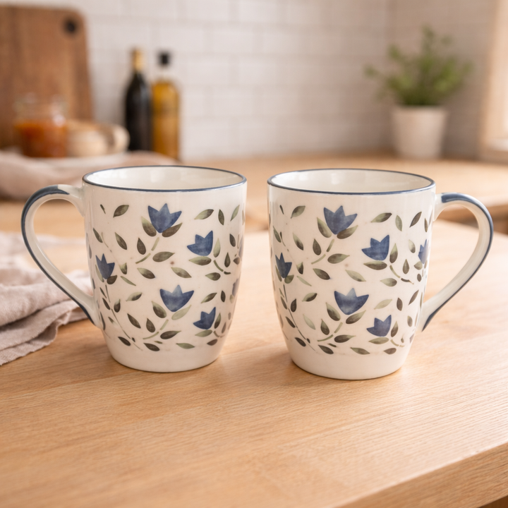 Urban Flora | Grey Ceramic Mugs | Set of 2