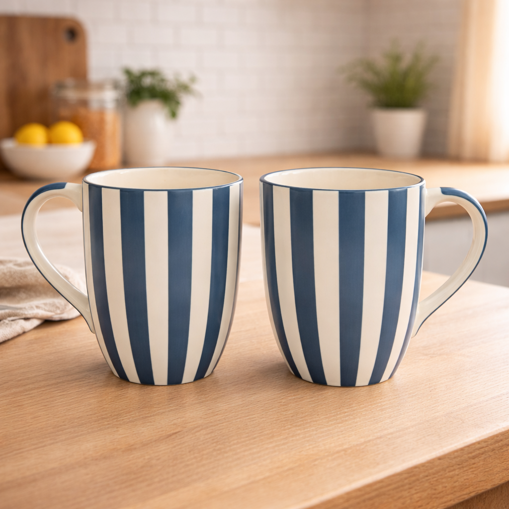 Urban Stripes | Ceramic Mugs | Set of 2
