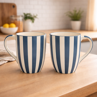 Urban Stripes | Ceramic Mugs | Set of 2