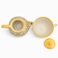 Yellow Mughal Handpainted Kettle Cup Set