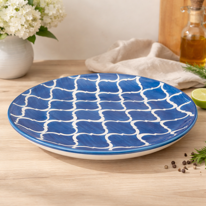 Indigo Mosaic Ceramic Serving Plate | Set of 1