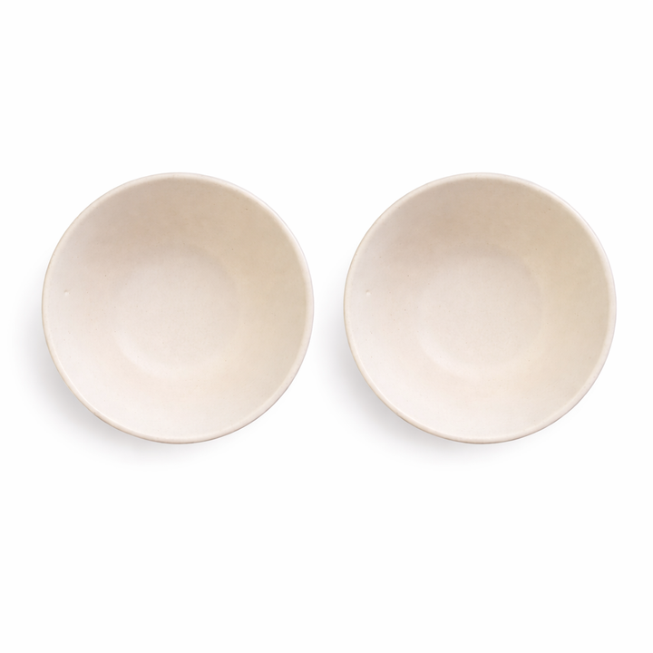 Ivory Ceramic Bowl Set of 2 | Minimalist Serving Bowls