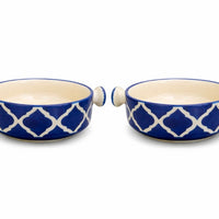 Indigo Mosaic Ceramic Soup Bowls | Set of 2
