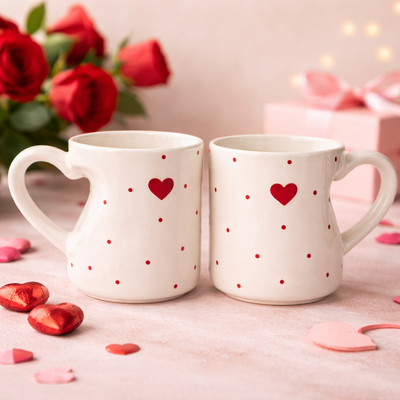 Red Heart Ceramic Coffee Mug | Set of 2
