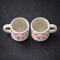 Bow & Heart Coffee Mugs | Set of 2