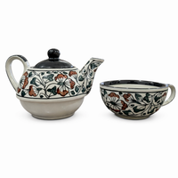 Handpainted Multicolour One kettle cup set | Set of 1