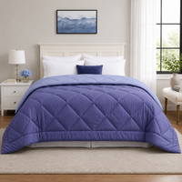 Athena Home Reversible Double Size Comforter | Lavender & Lilac Microfiber Quilt | Soft All Season Comforter | 230 GSM | 87 x 93 Inches