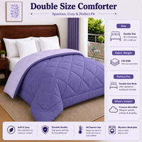 Athena Home Reversible Double Size Comforter | Lavender & Lilac Microfiber Quilt | Soft All Season Comforter | 230 GSM | 87 x 93 Inches