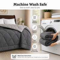 Athena Home Reversible Double Size Comforter | Dual Colour Grey Microfiber Quilt | Soft All Season Blanket | 230 GSM | 87 x 93 Inches
