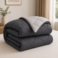 Athena Home Reversible Double Size Comforter | Dual Colour Grey Microfiber Quilt | Soft All Season Blanket | 230 GSM | 87 x 93 Inches