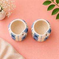 Athena Home Ceramic Coffee Mug Set of 2 | Handpainted Blue Floral Mug | Premium Tea & Coffee Cups | 300 ml