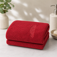 Athena Home Premium Cotton Bath Towel | Ultra Soft, Super Absorbent & Quick Dry | Plush Luxury Bathroom Towel | Red | Set of 1