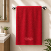 Athena Home Premium Cotton Bath Towel | Ultra Soft, Super Absorbent & Quick Dry | Plush Luxury Bathroom Towel | Red | Set of 1
