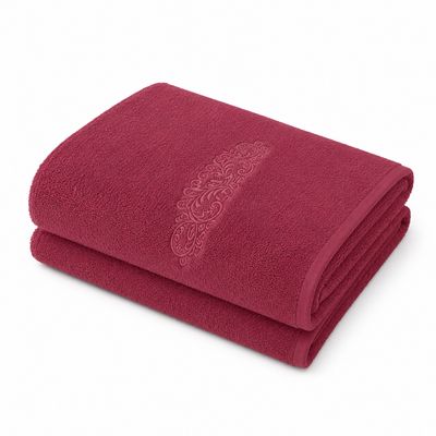 Athena Home Premium Cotton Bath Towel | Ultra Soft, Super Absorbent & Quick Dry | Plush Luxury Bathroom Towel | Wine | Set of 1