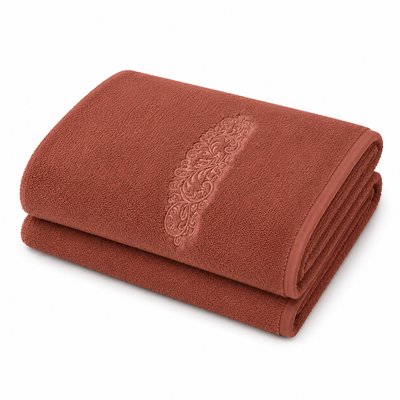 Athena Home Premium Cotton Bath Towel | Ultra Soft, Super Absorbent & Quick Dry | Plush Luxury Bathroom Towel | Terracotta | Set of 1