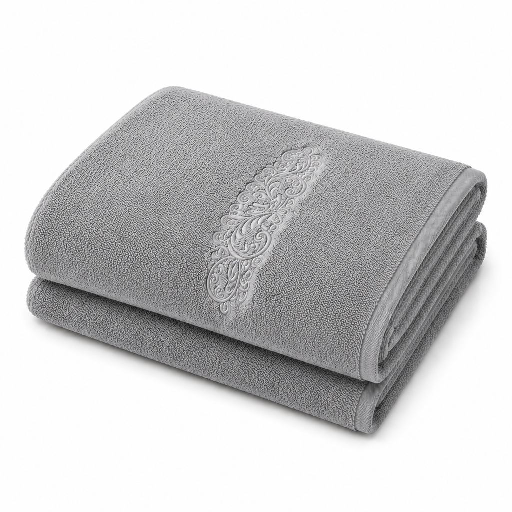 Athena Home Premium Cotton Bath Towel | Ultra Soft, Super Absorbent & Quick Dry | Plush Luxury Bathroom Towel | Grey | Set of 1