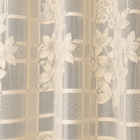 Athena Home Sheer Window Curtains Set of 2 | Floral Printed Transparent Curtains with Eyelet Rings | Cream | 7 Feet
