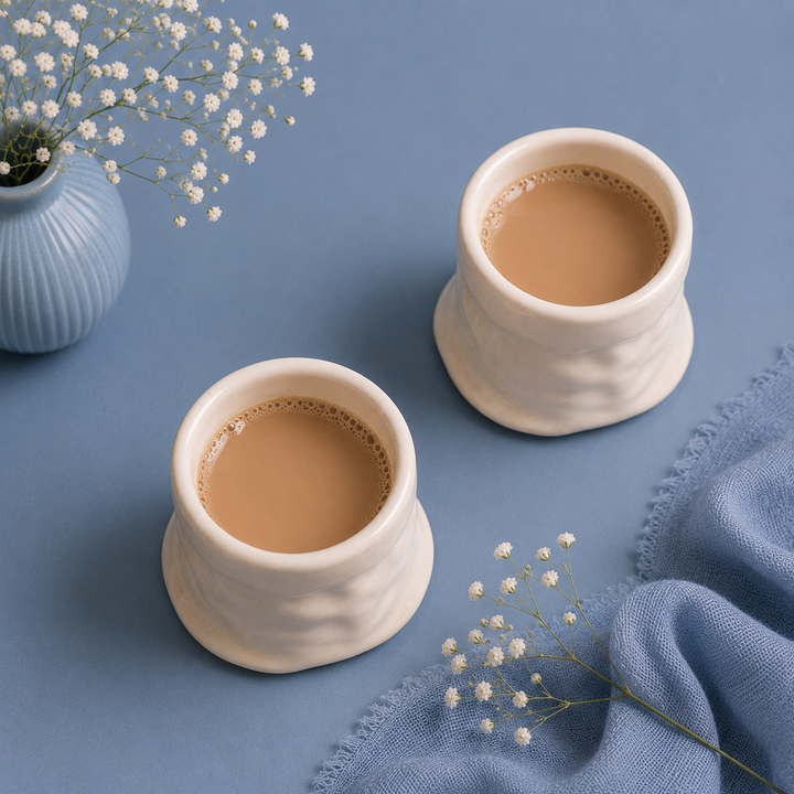 Athena Home Ceramic Sack Coffee Mug Set of 2 | 300 ml
