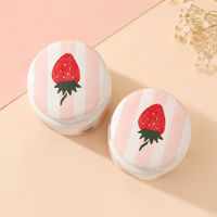 Athena Home Ceramic Airtight Storage Jar Set of 2 | Hand-Painted Strawberry Kitchen Canisters with Lid
