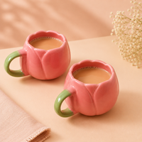 Athena Home Tulip Ceramic Coffee Mug Set of 2