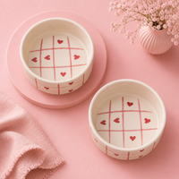 Athena Home Heart Print Ceramic Bowl Set of 2 | 700 ml
