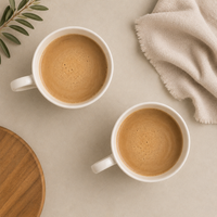 Athena Home Ceramic Coffee Cups Set of 2 | White | 300 ml